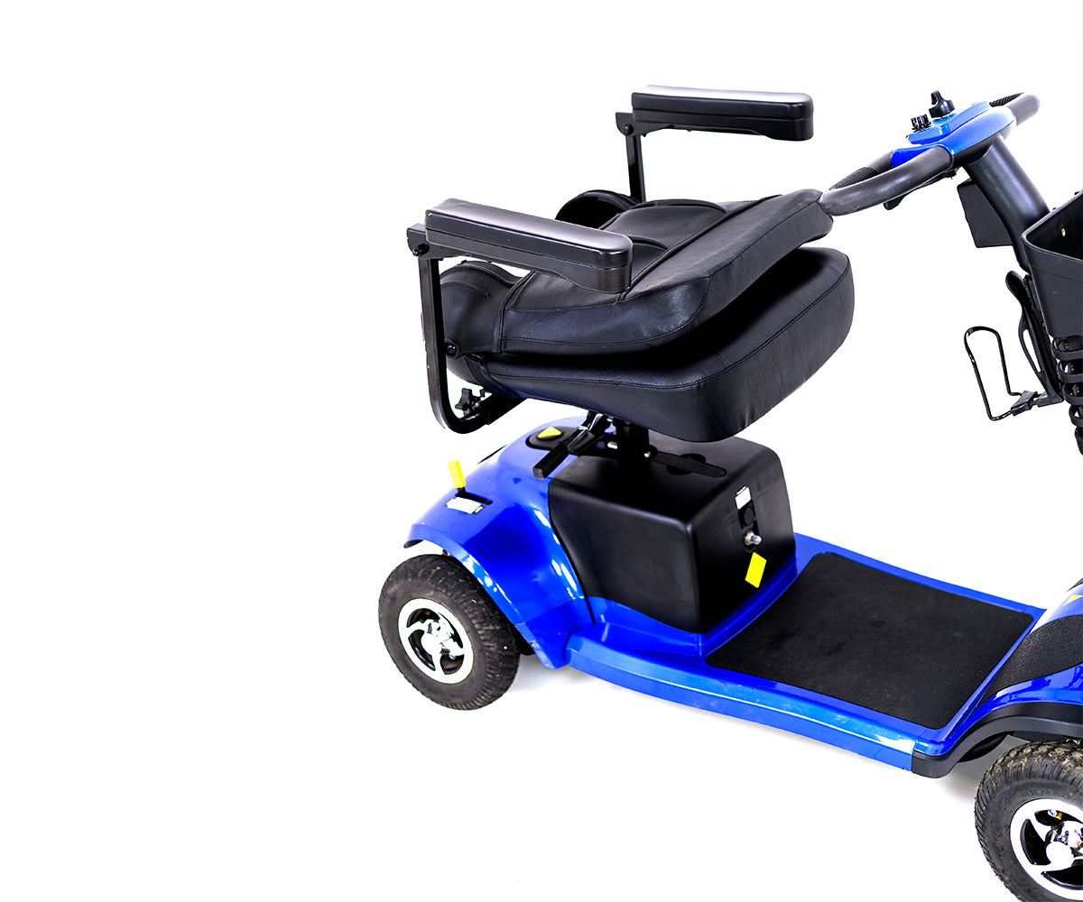 Showing Vantage Mobility Scooter with the seat folded down.