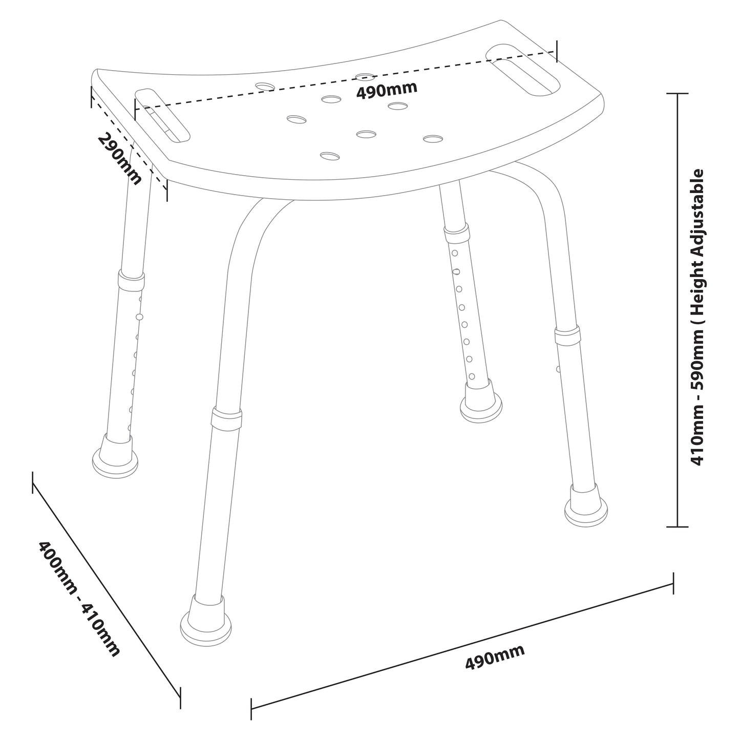 Curved Shower Stool - MobilityCo