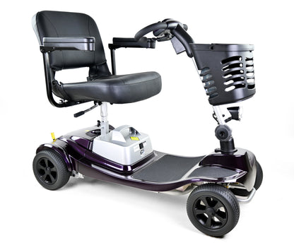 Showing Marlin Mobility Scooter Side on in the colour purple.