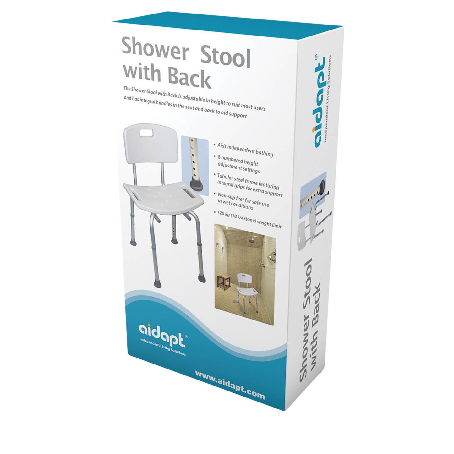 Shower Stool With Back - MobilityCo