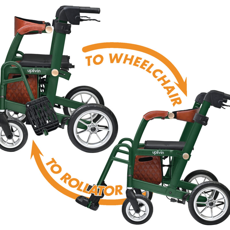 Uplivin Glide 2 In 1 Rollator & Wheelchair