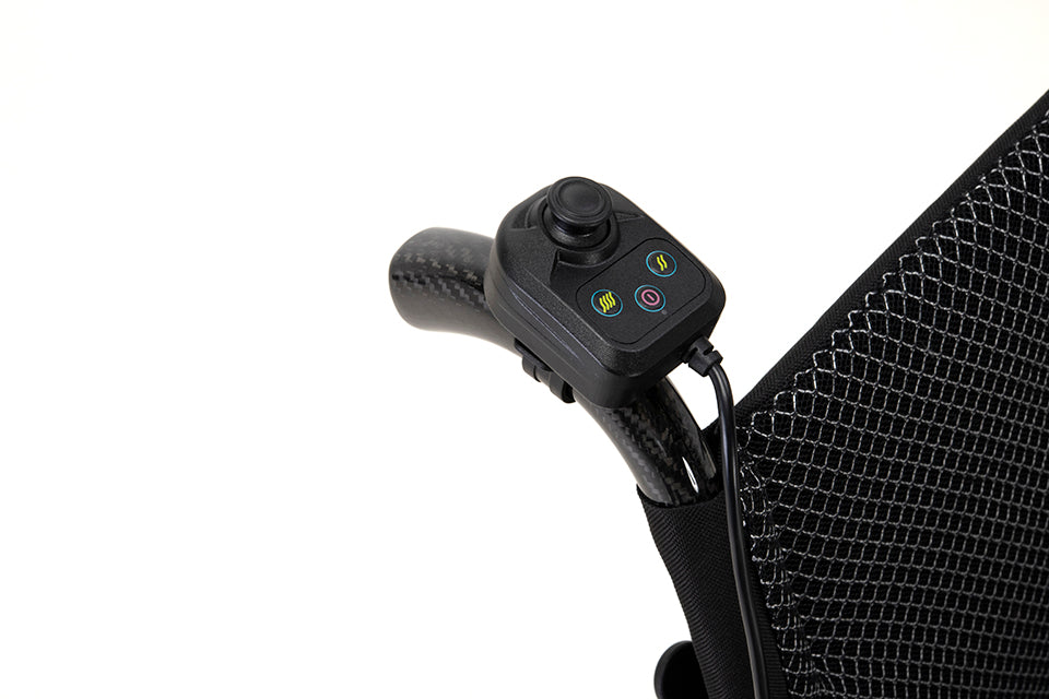 Aero Carbon Powerchair Rear Attendant Bracket Control