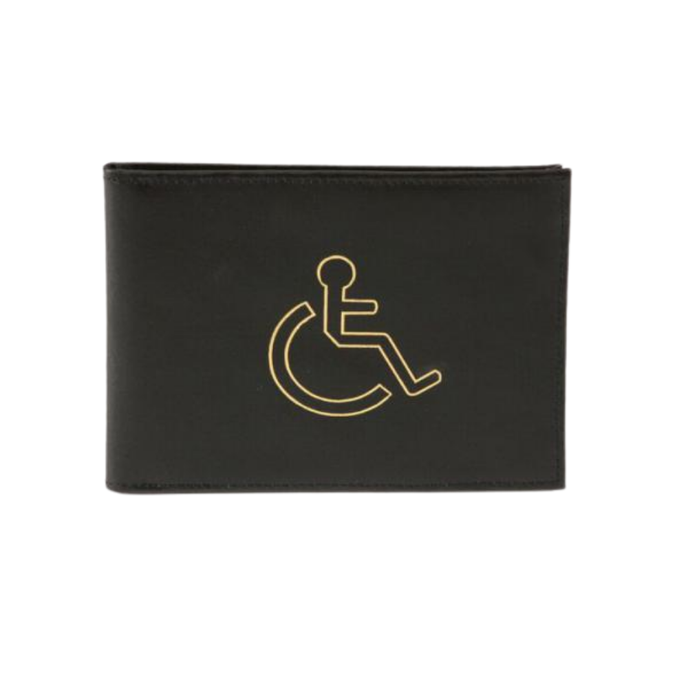 AlezyB - 1x Grey Disabled Badge Holder, PU Leather Badge Wallet